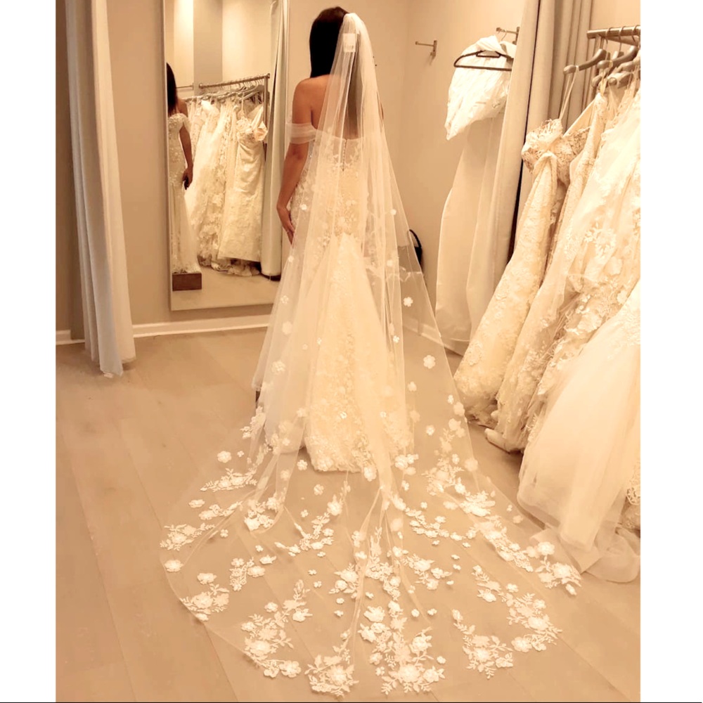 Stunning cathedral length wedding veil